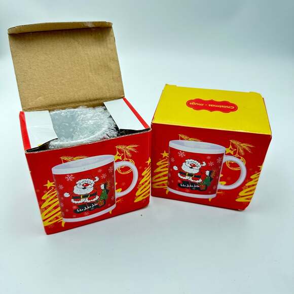 Brand NEW 1990s Christmas Mugs in Gift Box - Santa - Retro tacky - Picture 9 of 9